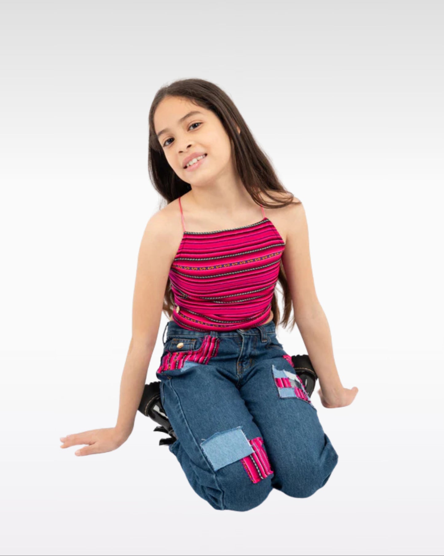PANTALÓN PARCHES ROSADOS (NIÑA)