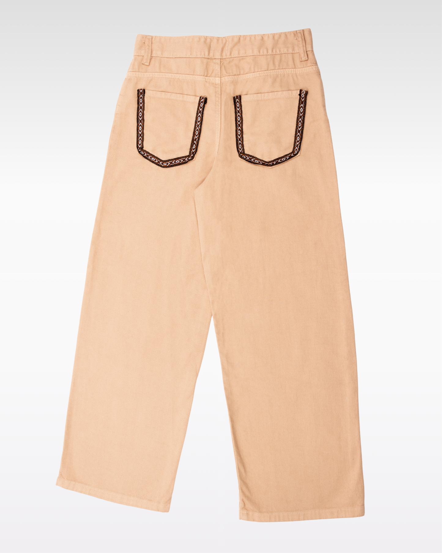PANTALÓN WIDE LEG BOLSILLOS ANDINOS - BEIGE (MUJER)
