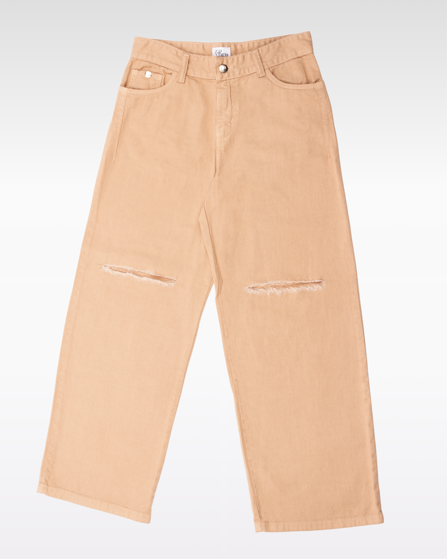 PANTALÓN WIDE LEG BOLSILLOS ANDINOS - BEIGE (MUJER)