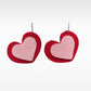 ARETES PARIS (CORAZÓN) - ROJO Y ROSADO