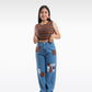 PANTALÓN PARCHES - MARRÓN (MUJER)