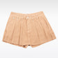 FALDA SHORT BOLSILLOS ANDINOS + PLIEGUES - BEIGE (MUJER)