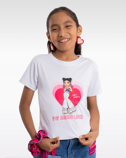 POLO POP ANDINO LOVER - BLANCO (NIÑO UNISEX)