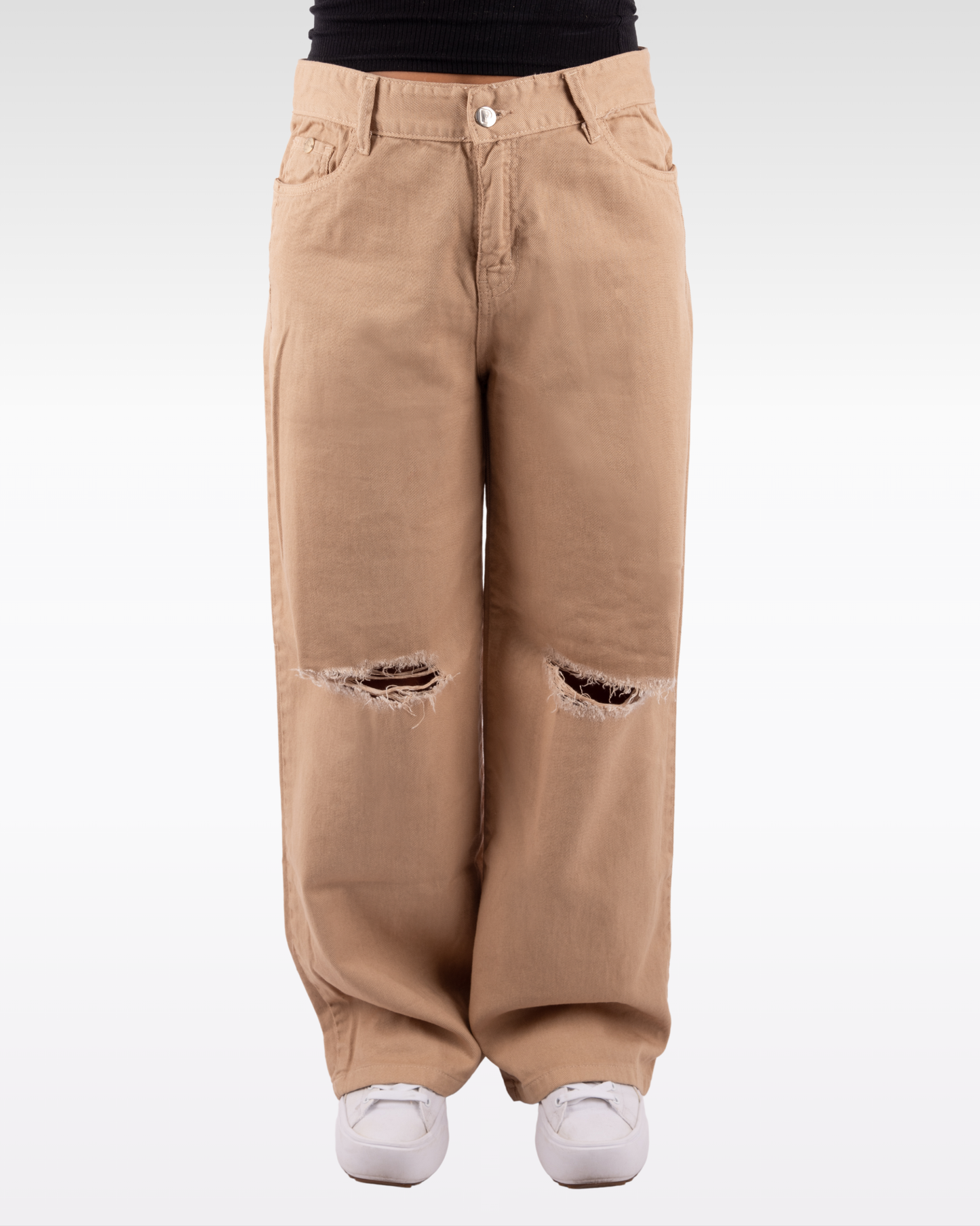 PANTALÓN WIDE LEG  BOLSILLOS ANDINOS - BEIGE (MUJER)