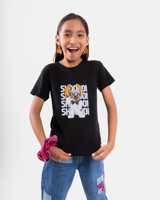 POLO VOLVIÓ A LATIR DOLL OSO - NEGRO (NIÑO UNISEX)