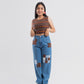 PANTALÓN PARCHES - MARRÓN (MUJER)