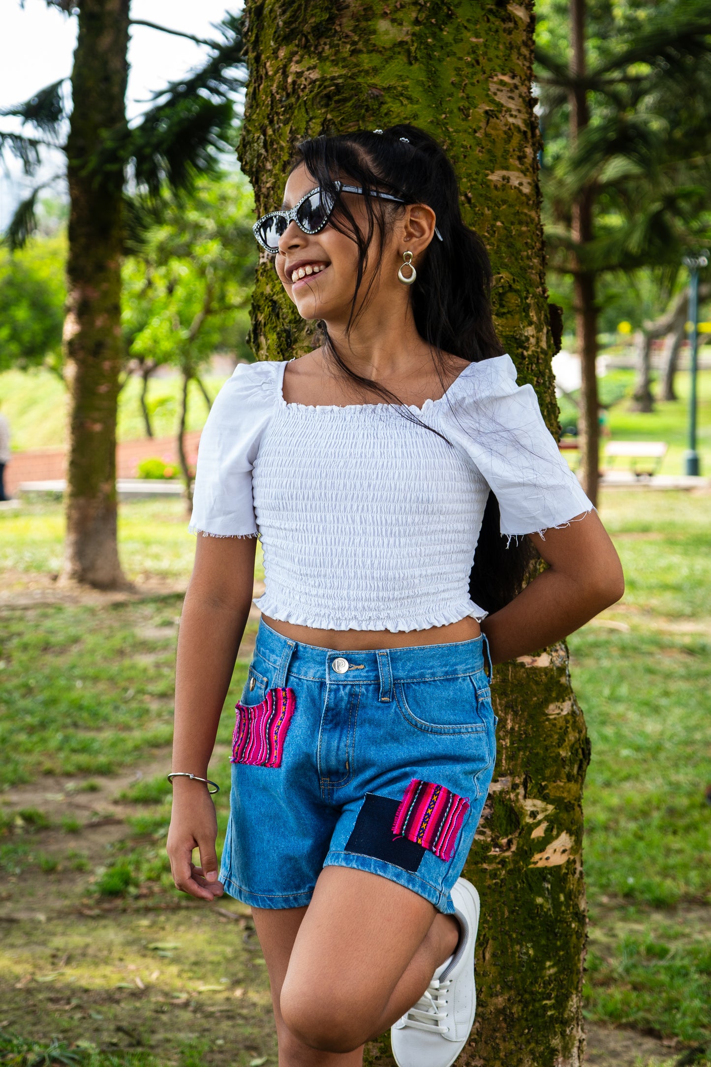 SHORT PARCHES ROSADOS (NIÑA)